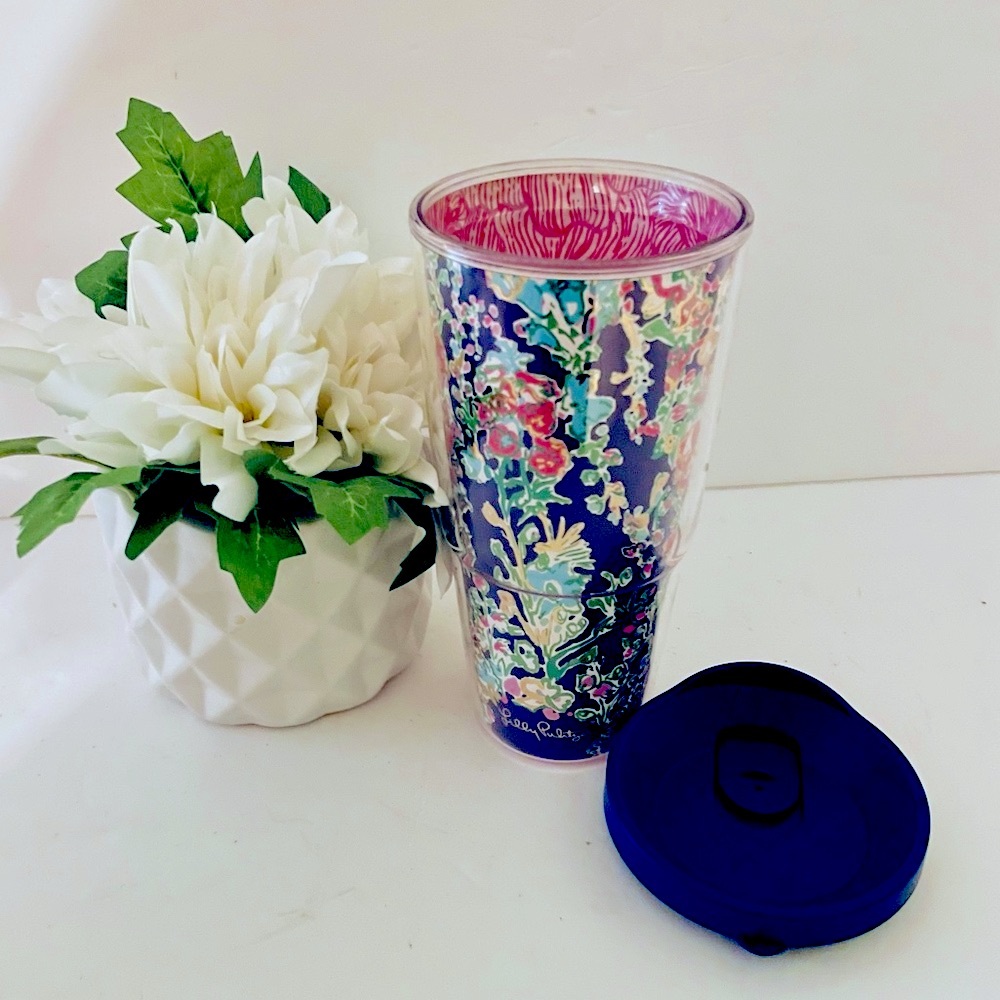 Lilly Pulitzer Insulated Tumbler with Lid Floral Print Southern Charm 24 oz.